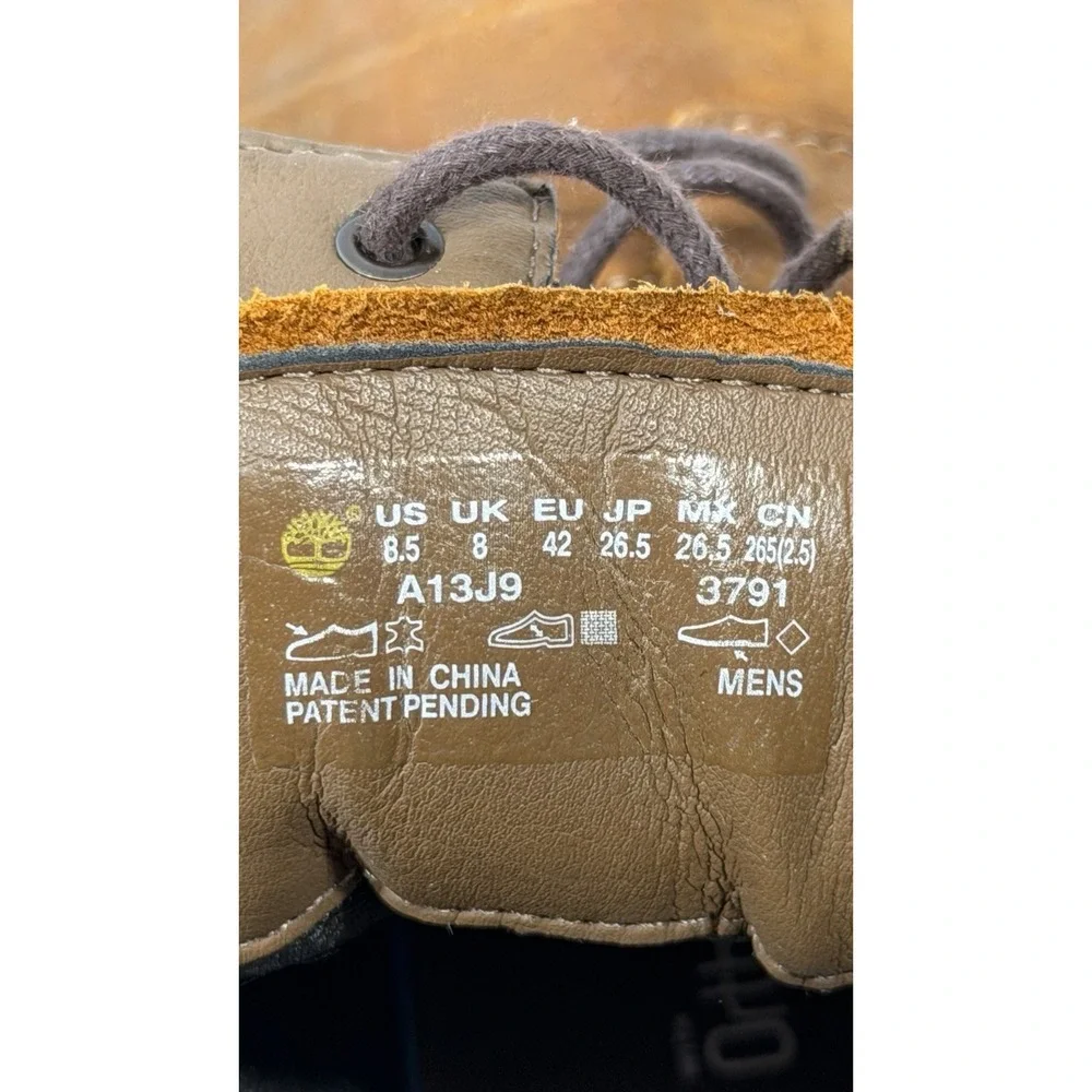 Timberland Boots Sz 8.5 A13J9 Mens Brown Leather Boots Rubber Sole